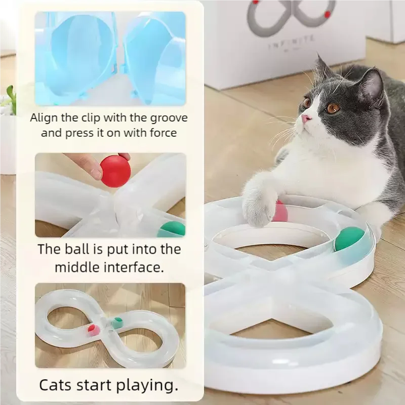 Cat Turntable Track Ball Toy — Interactive Boredom Buster with Catnip Stick