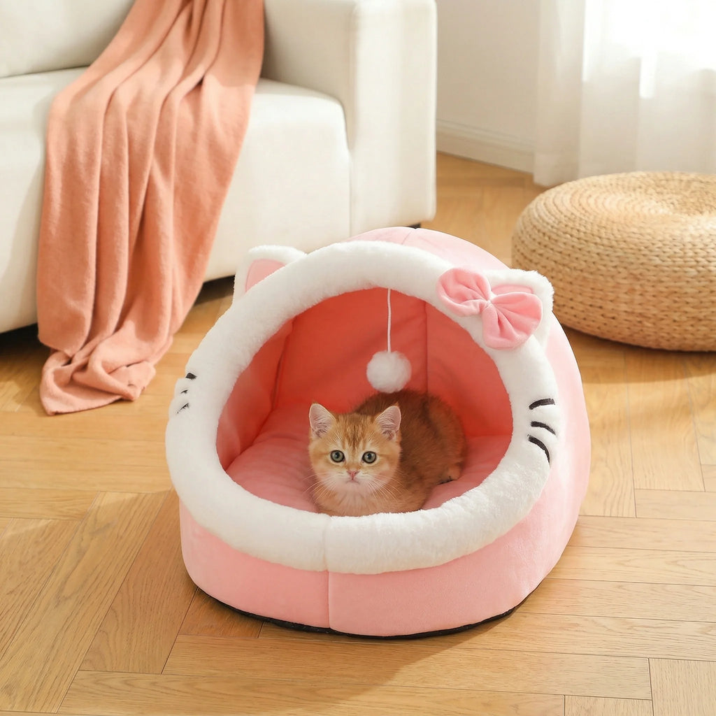 Four Season Universal Cat Bed Cat House Soft And Comfortable Pet Bed Puppy Sleeping Bag Pet Supplies Tent Habitats Basket House