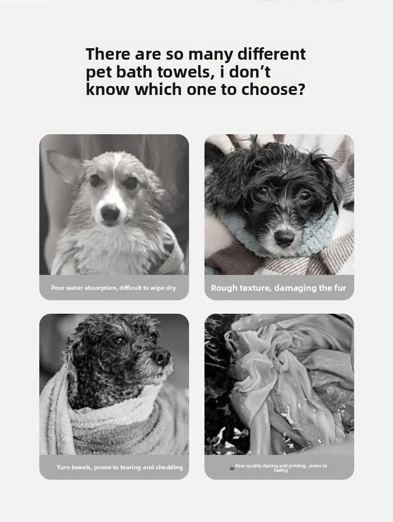 Pet bathrobe coral fleece absorbent bath towel cat dog bath dry towel medium large dog cat cleaning towel