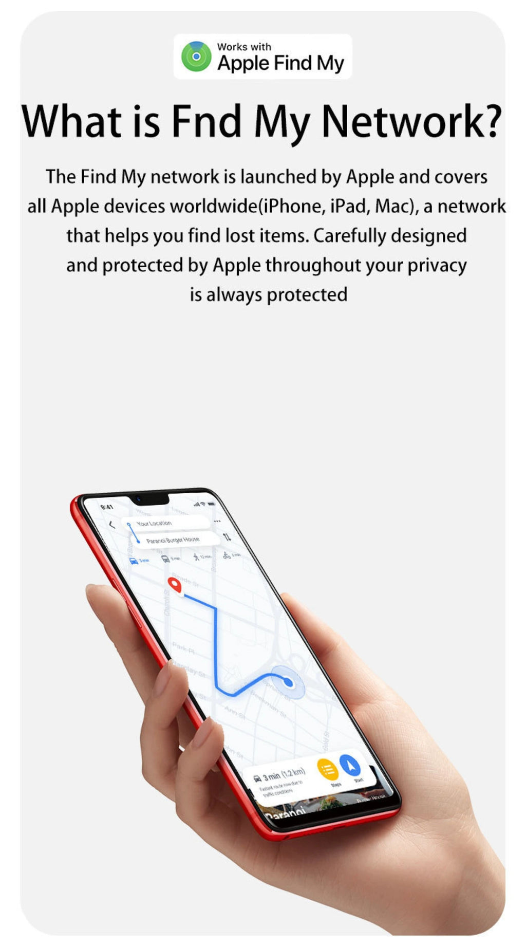 Pet Tracker No Monthly Fee No SIM Work with Apple iOS Find My Anti-Lost Finder Tag for Dogs Cats with Airtag Case GPS Tracker