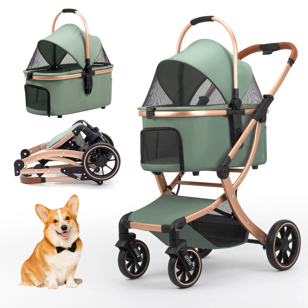 Foldable Pet Stroller with Shock