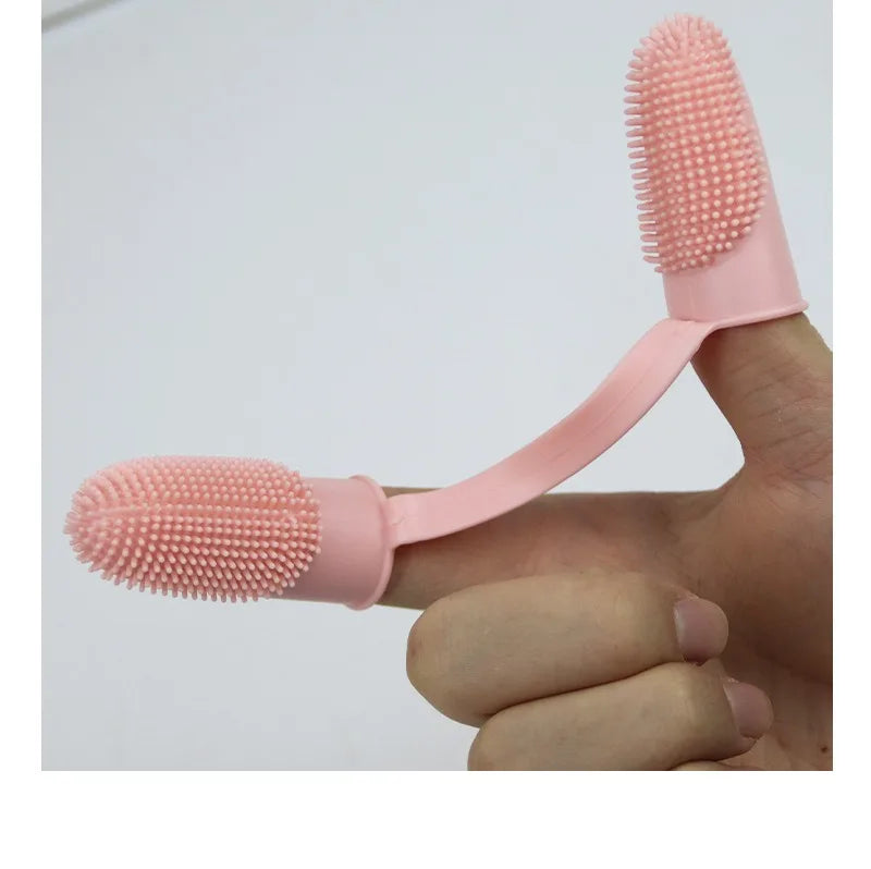 Dual Finger Pet Toothbrush — Soft Bristle Oral Cleaner for Dogs & Cats