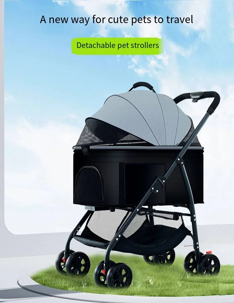 3-in-1 Lightweight Foldable Pet Car Stroller