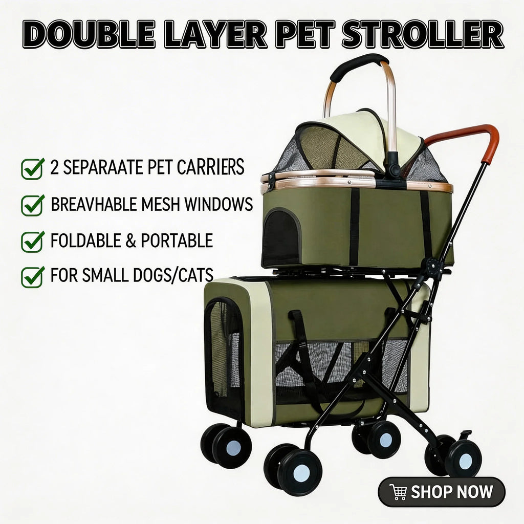 Foldable Travel Carriage with Detachable Carriers