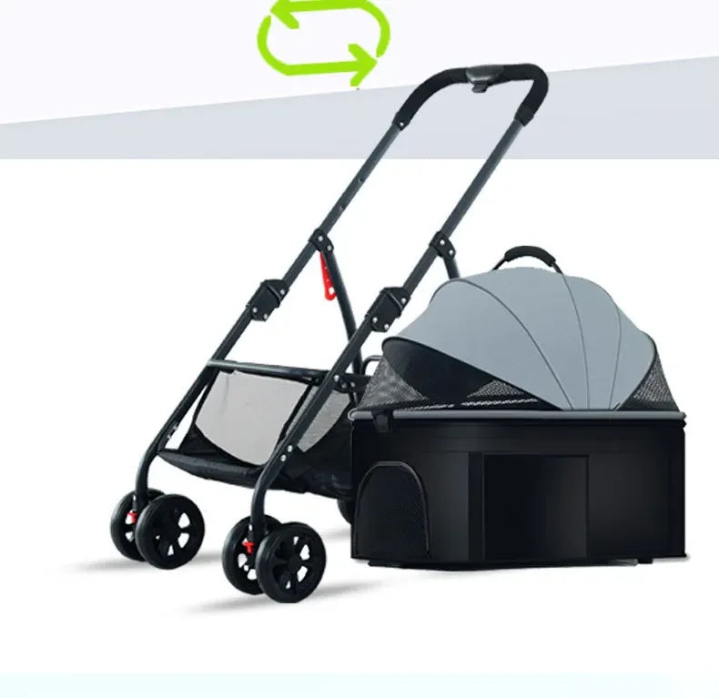 3-in-1 Lightweight Foldable Pet Car Stroller