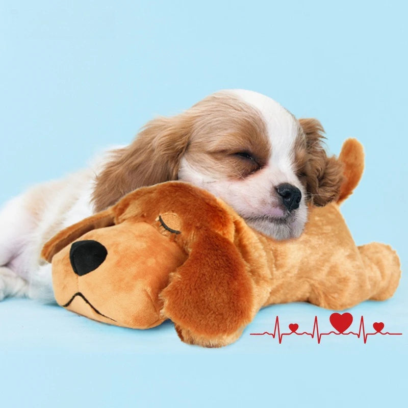 Pet Soothing Heartbeat Plush Toy Anxiety Relief Companion for Dogs