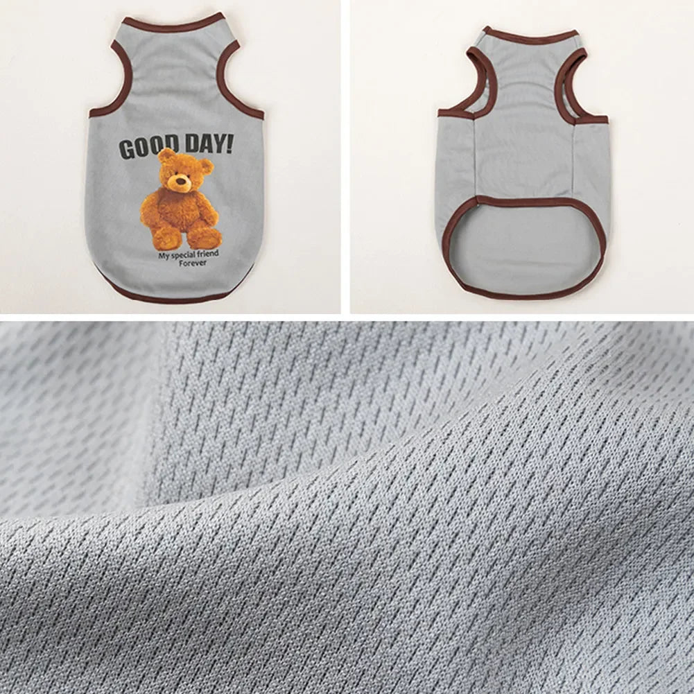 Pet Sleeveless T-Shirt — Bear Pattern Vest for Dogs & Cats