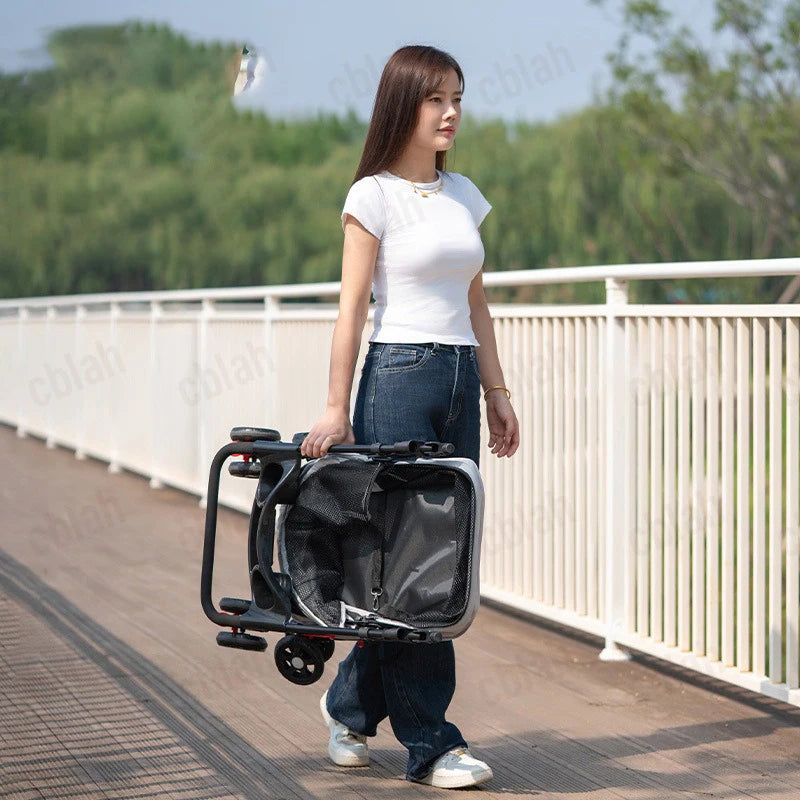Foldable Pet Stroller for Small Dogs & Cats