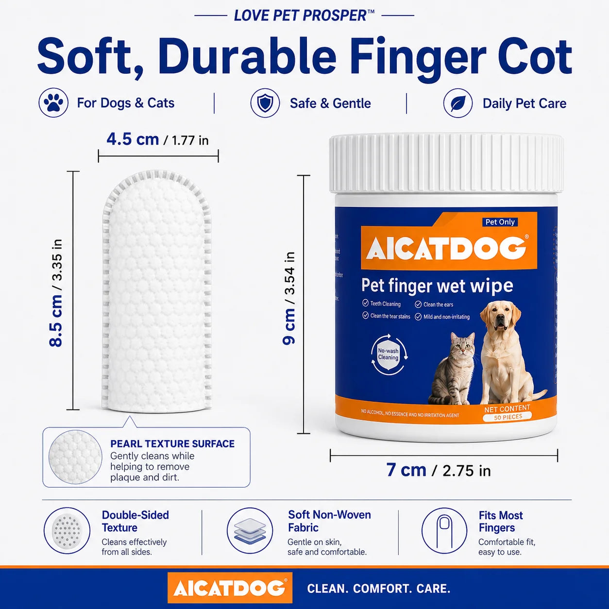 Pet Finger Wipes for Dogs & Cats