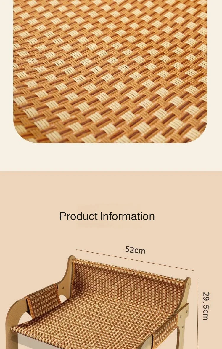 2-in-1 Summer Pet Sofa & Rattan Cooling Mat for Cats & Dogs