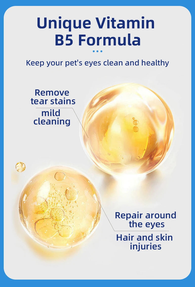 OVE PET PROSPER Pet Eye & Ear Wipes for Dogs and Cats, 200 Count, Alcohol-Free pH Balanced Grooming Wipes with Vitamin B5, Gentle Tear Stain, Eye Crust & Outer Ear Cleaner