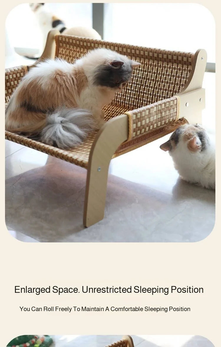 2-in-1 Summer Pet Sofa & Rattan Cooling Mat for Cats & Dogs
