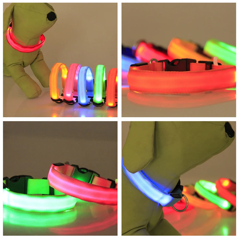 LED Glow Dog Collar — Anti-Lost Night Safety Collar for Small Dogs & Cats
