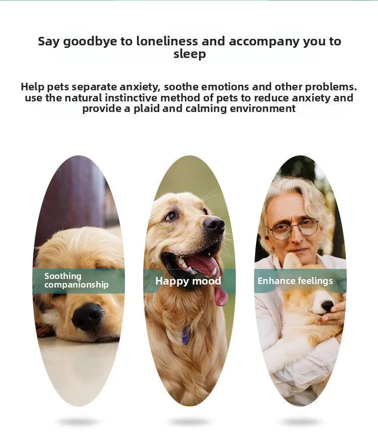 Pet Soothing Heartbeat Plush Toy Anxiety Relief Companion for Dogs