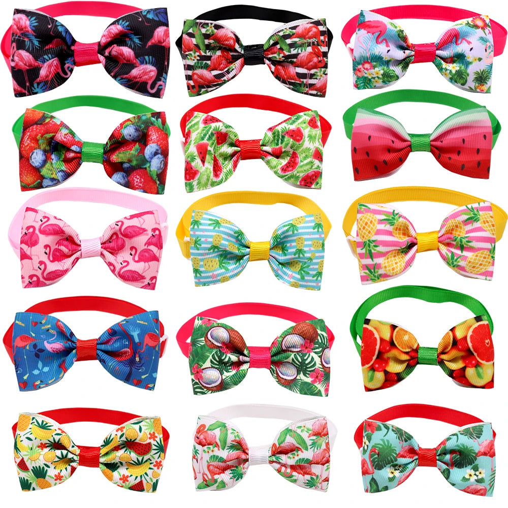 Dog Bowties & Neckties — 10 Piece Fruit Style Accessories for Small Dogs