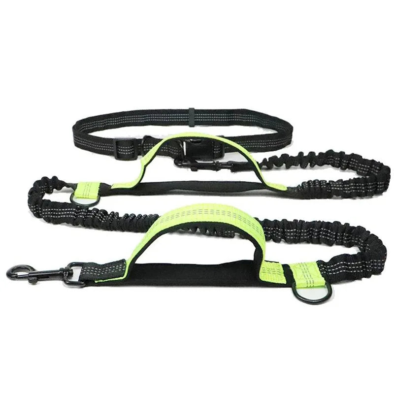 Hands-Free Dog Leash — Retractable Elastic Waist Belt for Running & Walking