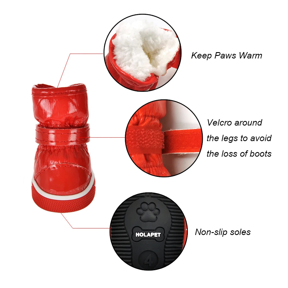 Winter Pet Dog Shoes For Small Dogs Warm Fleece Puppy Pet Shoes Waterproof Dog Snow Boots Chihuahua Yorkie Shoes Pet Products