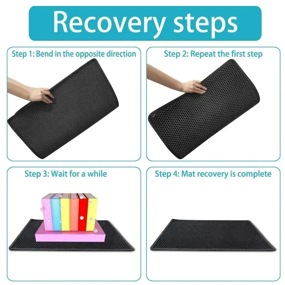 Large Cat Litter Mat Waterproof Double Layer Non Slip Litter Box Tray Pad Washable Durable Pet Toilet Training Mat