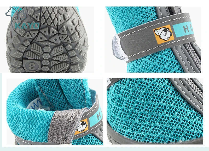 Mesh Pet Dog Shoes Durable Breathable Soft Sole Reflection Dogs Boots For Small Dogs Walking Climbing Dogs Sneakers Cat Shoes