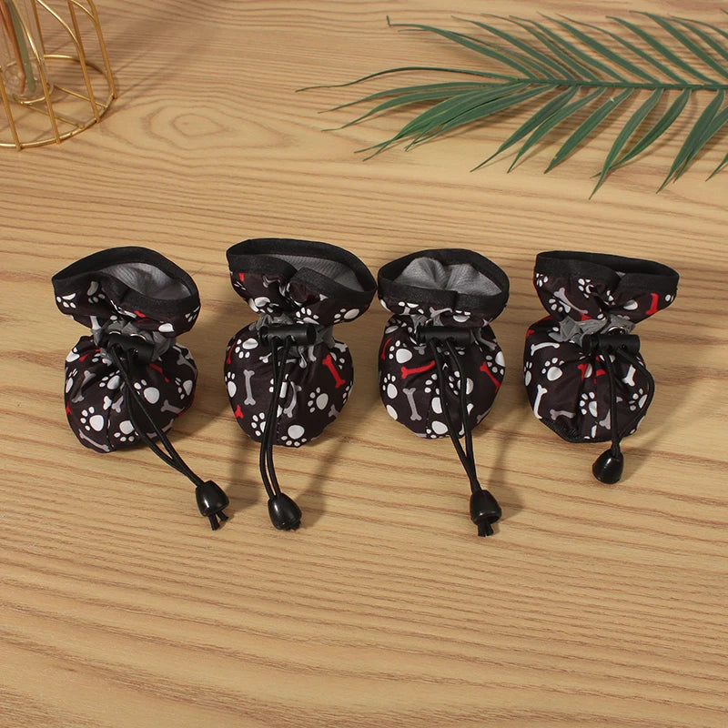 4pcs Pet Dog Shoes For Small Large Dogs Cat Anti-slip Soft Adjustable Paw Boots Chihuahua Socks Dachshund Puppy Outdoor Sneakers
