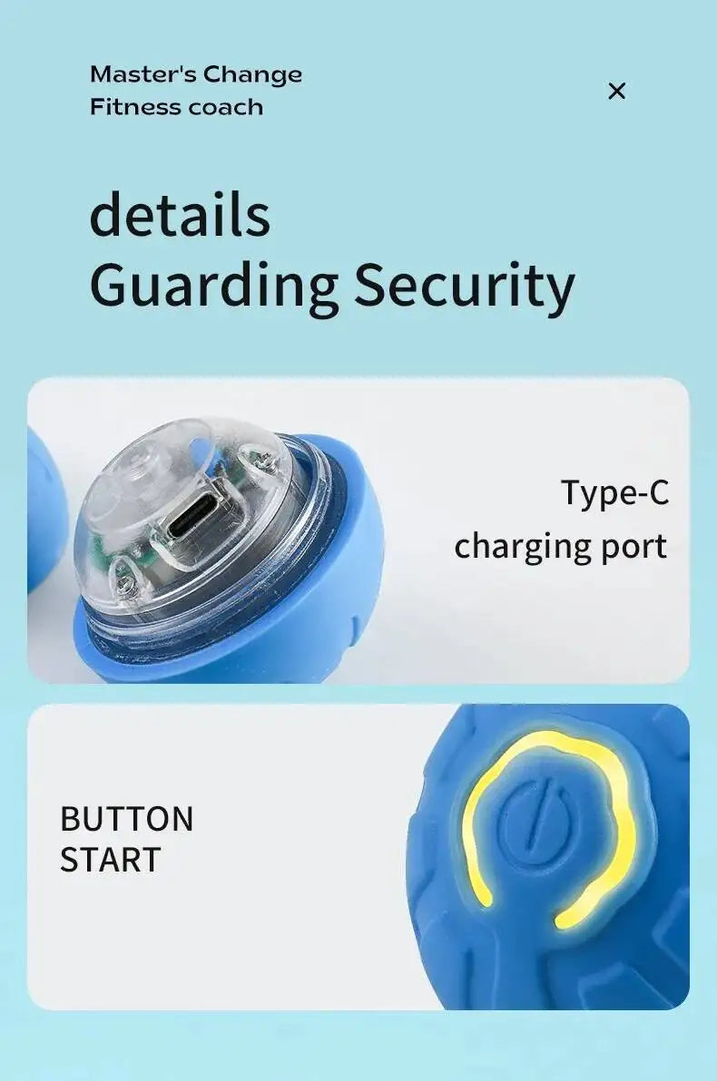 Smart Dog Toy Ball USB Rechargeable Auto Moving for Dogs & Cats
