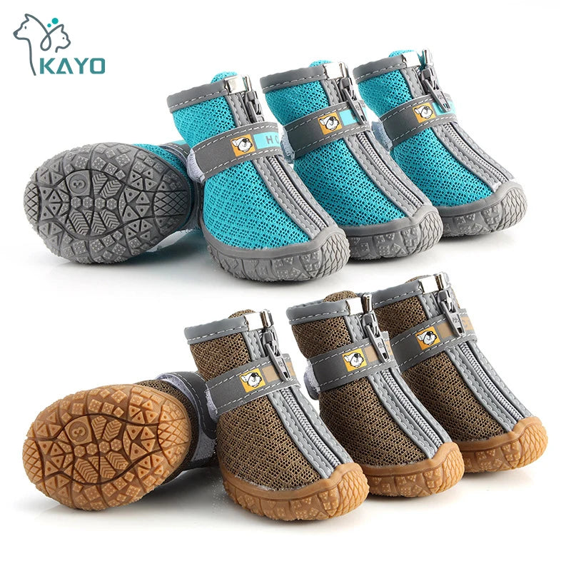 Mesh Pet Dog Shoes Durable Breathable Soft Sole Reflection Dogs Boots For Small Dogs Walking Climbing Dogs Sneakers Cat Shoes