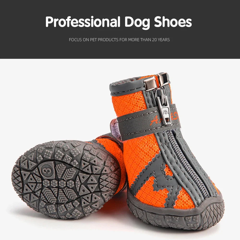 Breathable Mesh Pet Dog Shoes Spring and Summer Pet Sports Boots Anti-slip Puppy Shoes Reflective Sneakers for Teddy Chihuahua
