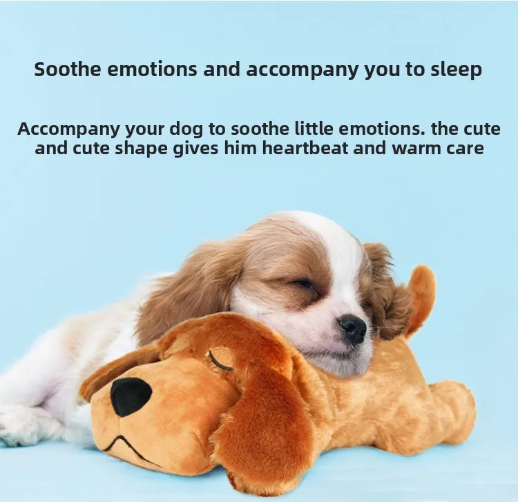 Pet Soothing Heartbeat Plush Toy Anxiety Relief Companion for Dogs