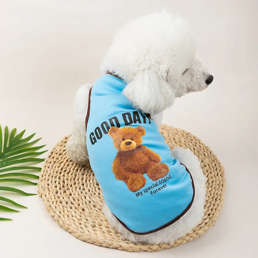Pet Sleeveless T-Shirt — Bear Pattern Vest for Dogs & Cats