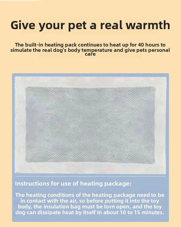 Pet Soothing Heartbeat Plush Toy Anxiety Relief Companion for Dogs