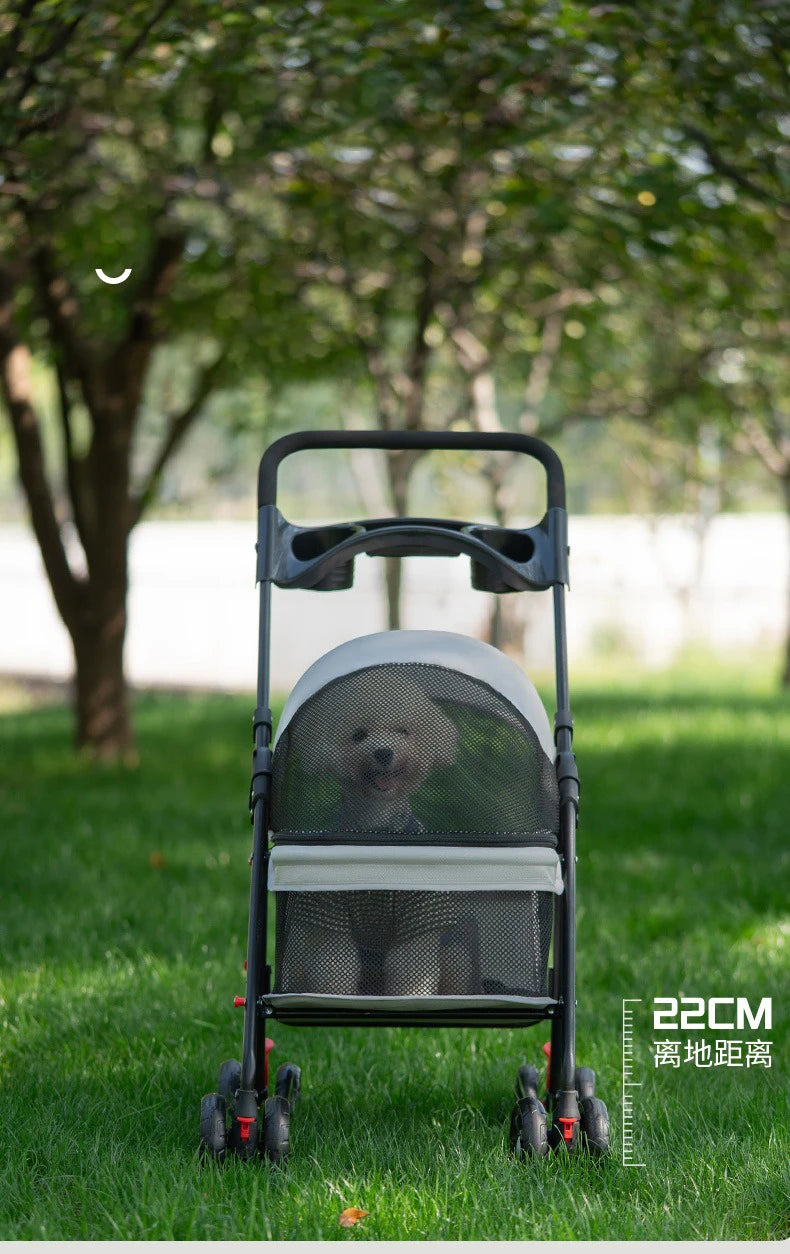 Foldable Pet Stroller for Small Dogs & Cats