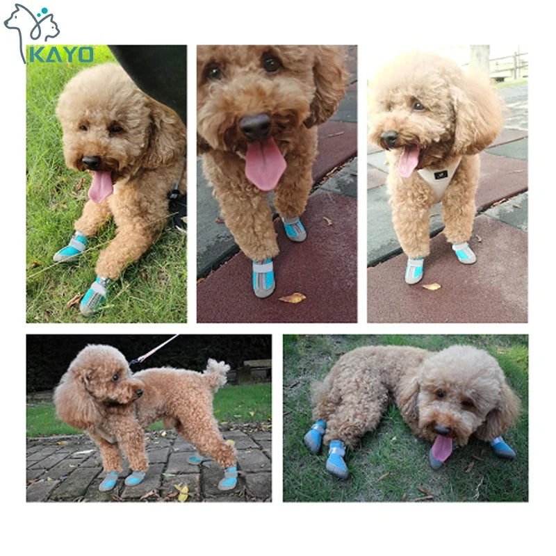 Mesh Pet Dog Shoes Durable Breathable Soft Sole Reflection Dogs Boots For Small Dogs Walking Climbing Dogs Sneakers Cat Shoes