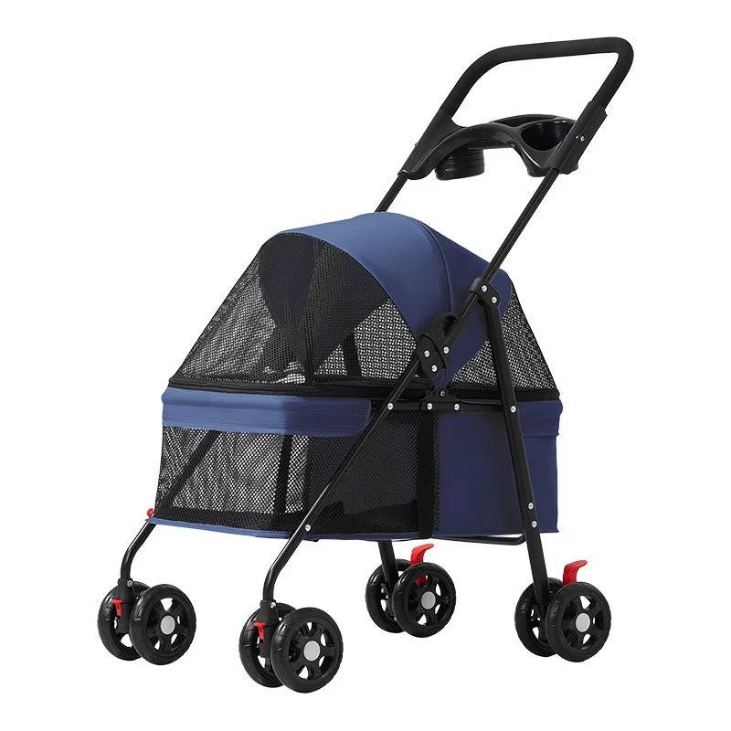 Foldable Pet Stroller for Small Dogs & Cats