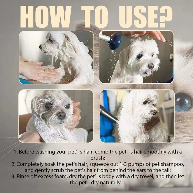 Pet Shampoo Softening & Odor-Removing Shower Gel for Cats & Dogs