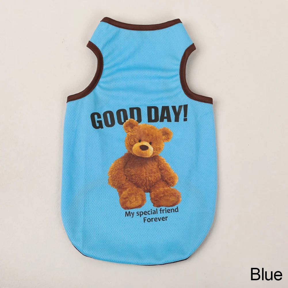 Pet Sleeveless T-Shirt — Bear Pattern Vest for Dogs & Cats