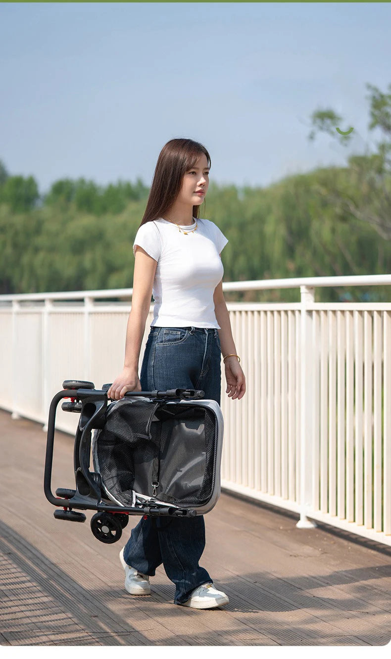 Foldable Pet Stroller for Small Dogs & Cats