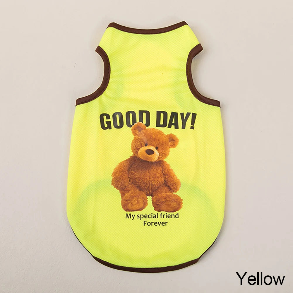 Pet Sleeveless T-Shirt — Bear Pattern Vest for Dogs & Cats