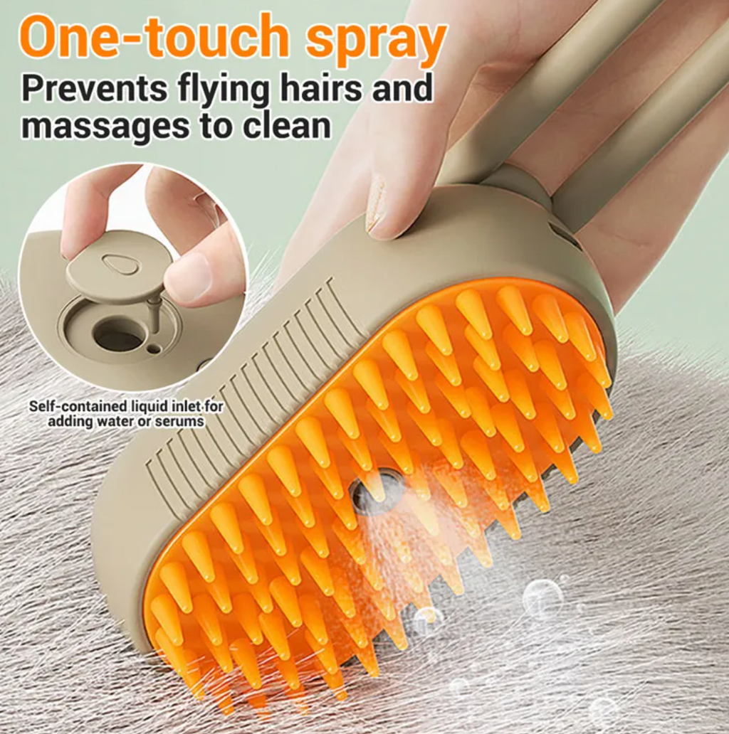 3-in-1 Pet Steam Grooming Brush