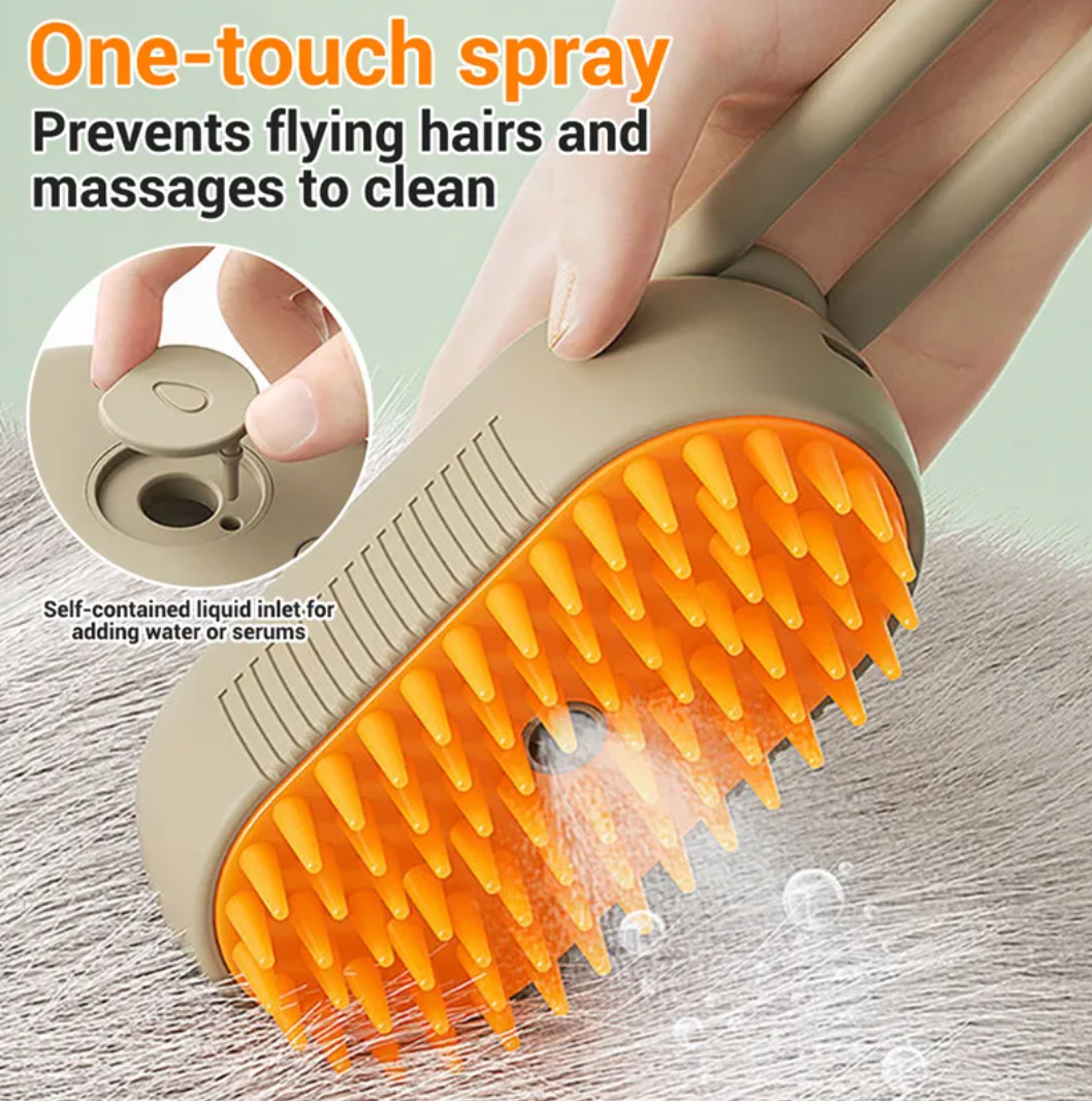 3-in-1 Pet Steam Grooming Brush